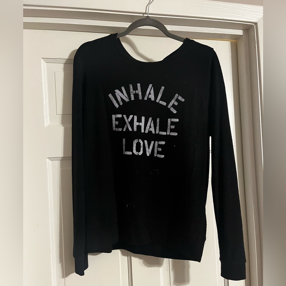 Black comfy long sleeve lightweight sweater